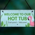 Hot Tub Sign Hanging Novelty Garden Plaque Shed Jacuzzi Pool