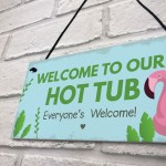 Hot Tub Sign Hanging Novelty Garden Plaque Shed Jacuzzi Pool