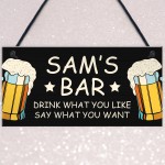 Bar Sign Hanging Plaque Backyard Bar Garden Alcohol ManCave Gift