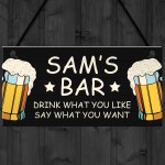 Bar Sign Hanging Plaque Backyard Bar Garden Alcohol ManCave Gift