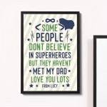 Superhero DAD Daddy Framed Print Gift For Him Birthday Christmas