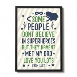 Superhero DAD Daddy Framed Print Gift For Him Birthday Christmas