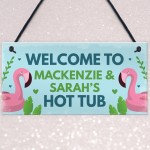 Personalised Hot Tub Sign Hanging Plaque Garden Summerhouse Sign