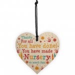 Leaving Nursery Gift Wooden Heart Thank You Nursery Teacher Gift