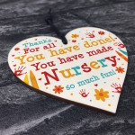Leaving Nursery Gift Wooden Heart Thank You Nursery Teacher Gift