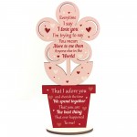 Love You Plaque Flower Special Anniversary Valentines Day Gift