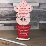 Love You Plaque Flower Special Anniversary Valentines Day Gift