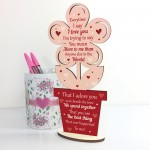 Love You Plaque Flower Special Anniversary Valentines Day Gift