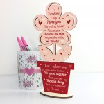 Love You Plaque Flower Special Anniversary Valentines Day Gift