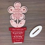 Love You Plaque Flower Special Anniversary Valentines Day Gift