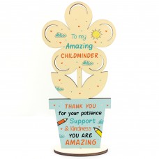 Childminder Thank You Gift Wooden Flower Present For Babysitter 