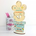 Childminder Thank You Gift Wooden Flower Present For Babysitter 