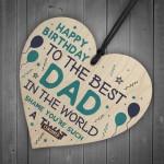 Funny Happy Birthday Gift For Dad Wood Heart Dad Birthday Card