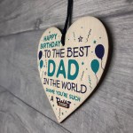 Funny Happy Birthday Gift For Dad Wood Heart Dad Birthday Card