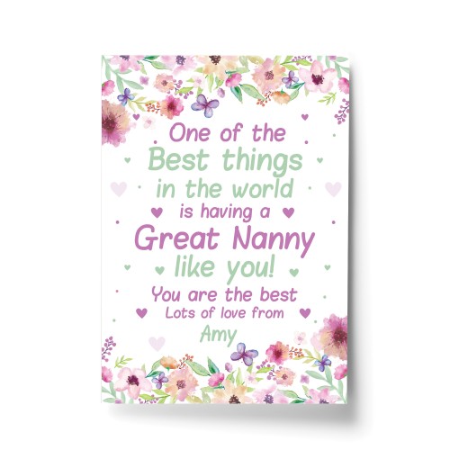Nanny Grandma Great Nanny Birthday Christmas Gift From Granchild