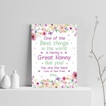 Nanny Grandma Great Nanny Birthday Christmas Gift From Granchild