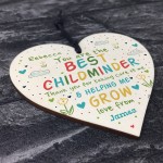 Personalised Childminder Teacher Gift Wood Heart Pre School