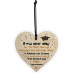 Graduation Gifts PERSONALISED Congratulations Wood Heart
