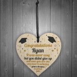 PERSONALISED Congratulations Present Graduation Gift Wood Heart 