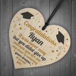 PERSONALISED Congratulations Present Graduation Gift Wood Heart 