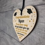 PERSONALISED Congratulations Present Graduation Gift Wood Heart 