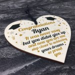 PERSONALISED Congratulations Present Graduation Gift Wood Heart 