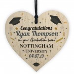 PERSONALISED Graduation Graduate Gift Wood Heart Leaving Gift 