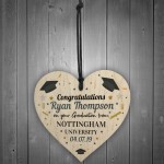 PERSONALISED Graduation Graduate Gift Wood Heart Leaving Gift 