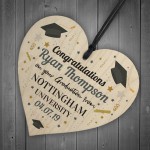 PERSONALISED Graduation Graduate Gift Wood Heart Leaving Gift 