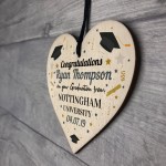 PERSONALISED Graduation Graduate Gift Wood Heart Leaving Gift 