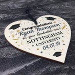 PERSONALISED Graduation Graduate Gift Wood Heart Leaving Gift 