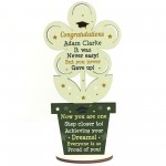 Congratulations Wood Flower Daughter Son Graduation Gift 