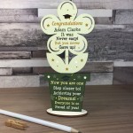 Congratulations Wood Flower Daughter Son Graduation Gift 