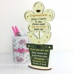 Congratulations Wood Flower Daughter Son Graduation Gift 