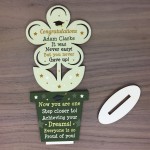 Congratulations Wood Flower Daughter Son Graduation Gift 