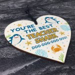Cute Teacher Gift Wooden Heart Baby Best Teacher Gift Shark