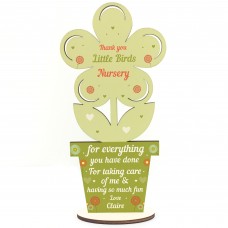 Personalised Teacher And Assistant Gift Wood Flower Leaving