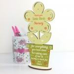 Personalised Teacher And Assistant Gift Wood Flower Leaving