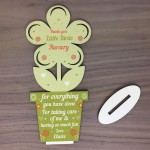 Personalised Teacher And Assistant Gift Wood Flower Leaving