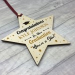Graduation Gift Personalised Congratulations Wood Star Leaving