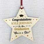 Graduation Gift Personalised Congratulations Wood Star Leaving