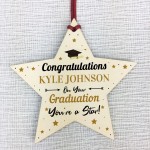 Graduation Gift Personalised Congratulations Wood Star Leaving