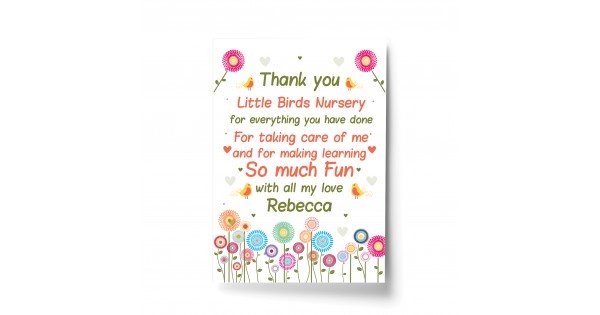Personalised Leaving Nursery Pre School Gift Thank You Teacher