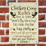 Chicken Coop Rules Funny Chicken Sign For Hen Chicken House