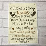 Chicken Coop Rules Funny Chicken Sign For Hen Chicken House