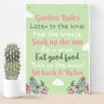 Funny Garden Rules Wall Plaque For Garden Shed Summer House