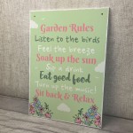 Funny Garden Rules Wall Plaque For Garden Shed Summer House