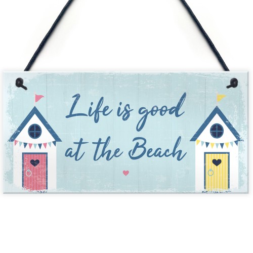 Beach Sign Nautical Theme Hanging Plaque Hot Tub Garden Sign