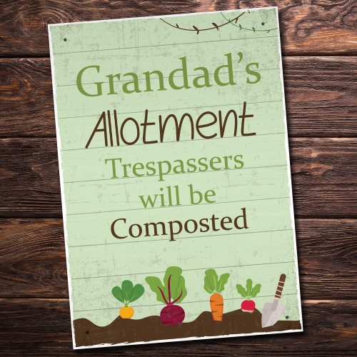 Allotment Sign Personalised Hanging Wall Plaques Summer House