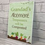 Allotment Sign Personalised Hanging Wall Plaques Summer House